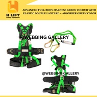 H-LIFT ADVANCED FULL BODY HARNESS WITH ELASTIC DOUBLE LANYARD GREEN