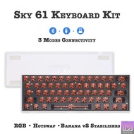 [LOCAL STOCK] Sky 61 Keyboard Kit 60% Barebone RGB 3 Modes Bluetooth Wireless Mechanical Keyboard Compact RGB Hotswap