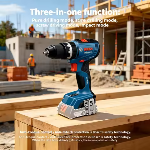 Compact Bosch GSR 18V-65,GSB 18V-65 Power Drills Anti-slip Grips for Cabinet Building and Heavy-duty