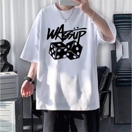 ((24 Hours Delivery) Trendy Street Style Dice Graffiti Wassup T-Shirt American Retro Unique Unique U
