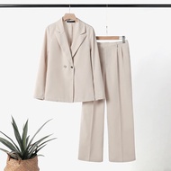 ZANZEA | เซ็ต2ชิ้นกางเกงผู้หญิง2024ฤดูใบไม้ร่วงสีทึบชุดเสื้อสตรีทำงานเดินทาง Zanzea ชุดสูท MODE Kore