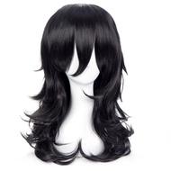 Rambut palsu Anime Wira Kecil Hitam Kerinting Besar 45cm Aizawa Shouta Rambut Palsu Cosplay