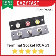 Socket RCA Female 3x Terminal Panel 3 Way Pin Feet AV Audio Video