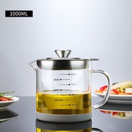 Large Capacity Leak Proof Kitchen Oil Filter Pot with 304 Stainless Steel Filter Mesh Glass Oil Stor