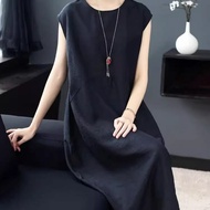 Black Linen dress Second Hand ESTIMATE Brand XL