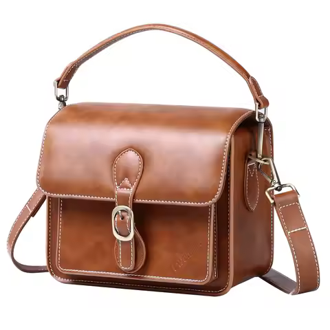 Camera Shoulder Bag Compact Camera Bag Waterproof Retro Compatible Canon Nikon Sony SLR DSLR Mirrorl
