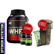 COMBO ON GOLD STANDARD WHEY 5LBS + GLUTAMINE 300G + CREATINE 150G UNFLAVORED