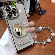 Luxury Diamond Cat Mirror Phone Case For Honor 600 Lite Power2 Play 10 20 9T 3 Y9s X8C X8D X7C Magic