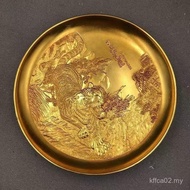 Antik Antik Tiruan Tembaga Tulen Tebal Disepuh Zodiak Harimau Dulang Teh Dulang Teh Coaster Retro Ba