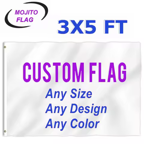 Custom Flag 3x5 Foot Banners - Print Your Own Logo/Design/Words - Vivid Color,Canvas Header,Double S