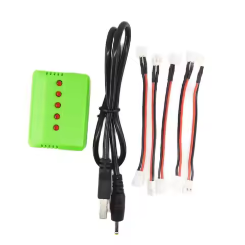5PCS Cables And 1X 5 In 1 USB Charger Connector Wire for Wltoys V911 F929 F939 Battery Charging X6 J