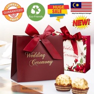 🇲🇾 🏆 INS Tote Paper Bag Wedding Majlis Kahwin Door Gift Bag Candy Box Handle Goodies Party Color Kraft Packaging Beg