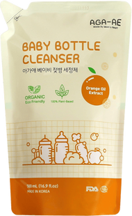 Nước rửa bình sữa AGA-AE hương cam - Túi 500ml (Giao bao bì ngẫu nhiên)