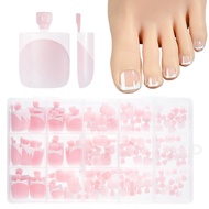 Natural White Clear False Toe Nails Full Cover Press On Acrylic Toenail Tips For Manicure H5k2