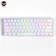 XVX M61 Pro Terrain 61 Key White Contour Game Keyboard Three Mode Mechanical Keyboard for Laptop Des