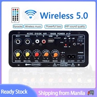 🔥【24 hour shipping】Amplifier Board AC 220V 12v 24v Digital Bluetooth Stereo Amplifier Board  Audio Amp Module for Subwoofer Dual Microphone 8-12 Inch Speaker