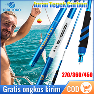 joran tegek/ tegek pancing super kuat /Joran Tegek Carbon Composite Biru Putih 270 360 450/Joran Teg