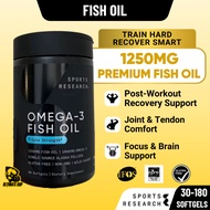 Sports Research, Wild Caught Fish Oil Omega-3, Triple Strength Support Heart&Brain Health, Easily Ab