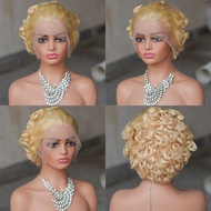 8inch 13*4 Front lace 613# 100% Human Hair Wigs For Women Short Pixie Cut Wig Fashion Type For Femal