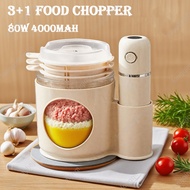 Chopper Blender Glass Bowl with 3 small bowl 80W 4000mAh wireless meat Food grinder meat mincer