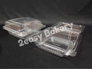 Kuih Container L500 / Disposable Plastic Clear Bakery Container (50pcs±) / 5" x 5" square cake tray 
