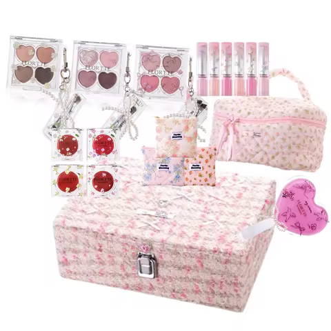 FLORTTE ALL IN Makeup Set Box Full Eyeshadow Palette Blush Cream Lipstick Professional Makeup Kit 19