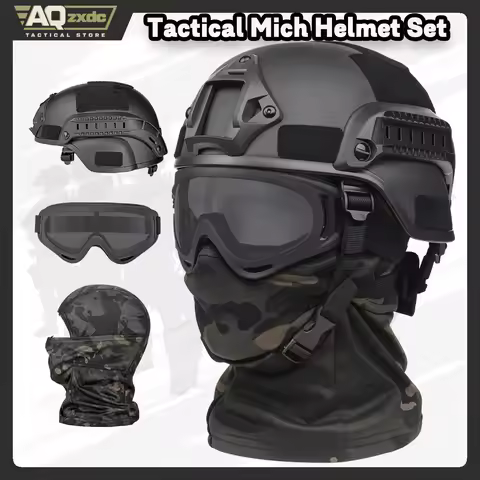 Airsoft Helmet Tactical Helmet,Airsoft Mask Mesh,Elastic Balaclava Mask, Anti Fog Airsoft Goggles, T