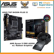 (Bundle) AMD Ryzen 5 PRO 4650G Processor Tray + ASUS TUF Gaming B450M-PLUS II mATX Motherboard