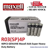 40PCS GENUINE Maxell AAA Super Heavy Duty Battery - R03(SP)4P