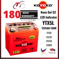 Koyoko YTX5L YTX5L-BS YTX5 Nanogel Battery G2 GEL BATERI Vario 125 V100 VR125 V150 KTM ATV VARIO CBR