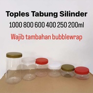 HARGA 10 PCS Toples Tabung Silinder 200ml 250ml 400ml 600ml 800ml 1000ml Plastik PET