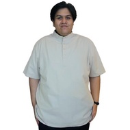 PM8343 PLATINUM Plus Size Mini Striped Kurta, BAJU KURTA LELAKI LENGAN PENDEK SIZE BESAR