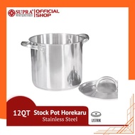 HOREKARU SUPRA PAN Stainless Steel 12Qt Stock Pot