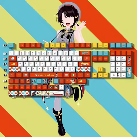 Vtuber Hololive Keycaps Oozora Subaru Key Cap PBT DYE Sublimation Cherry MX Cross Axis Switch Keycap