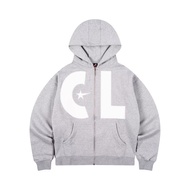 [Original] CALLE BASIC HOODIE ZIP CALLE DE LARACHE LOGO CDL ZIP HOODIE GREY MISTY