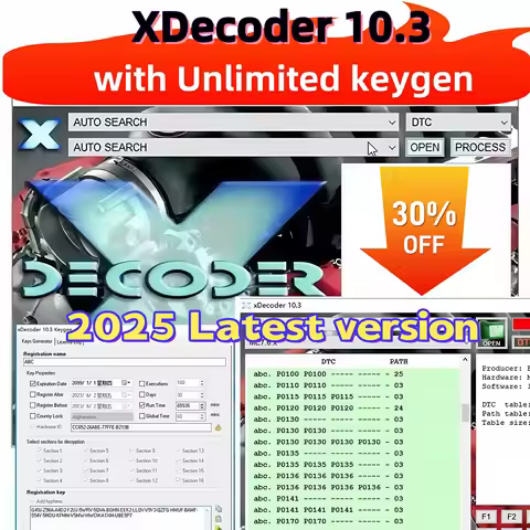2026 Shocking Premiere! New XDecoder 10.3 DTC Remover, One - click Clear DTC Faults for Laptops