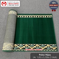 HIJAU Roll Prayer Rug Mosque Carpet/ Prayer Room Carpet/ [Plain Green]
