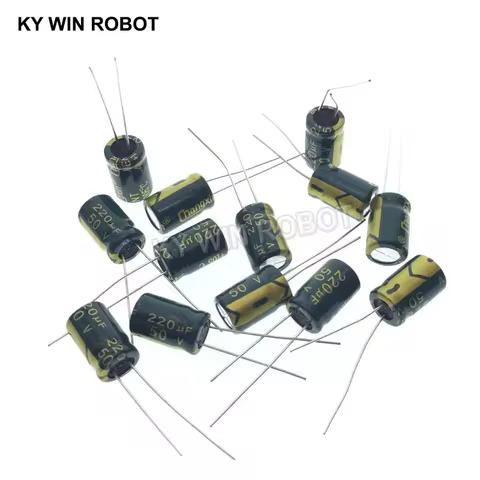 5pcs/lot Aluminum Electrolytic Capacitor 50V / 220 UF 50V/220UF Electrolytic Capacitor Size 8*12 mm 
