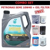 Petronas Syntium 800 10W40 10W-40 Semi Synthetic SN/CF Engine Oil 4L + Oil Filter PROTON TOYOTA PERODUA NISSAN HONDA KIA