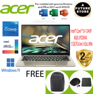 Acer Swift 3 SF314-512-577V 14'' QHD Laptop Haze Gold ( I5-1240P, 8GB, 512GB SSD, Intel, W11, HS )