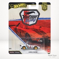 Hot Wheels Premium Vintage Racing Lancia Stratos Balap Putih - Hot Wheels Ban Karet Car Culture