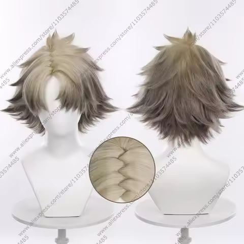 Rudo Cosplay Wig 30cm Short Dye Gradient Man Wigs Anime Cosplay Wig Halloween Heat Resistant Synthet