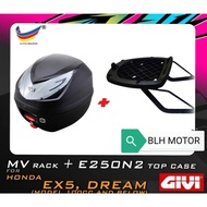 100% ORIGINAL GIVI RACK EX5 DREAM + BOX MV RACK B27N2 / E250N2 / E250N 25 LITER EX5 HIGH POWER HONDA