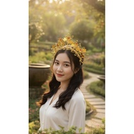 Gold crown headdress daun crown cantik