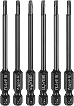 HARFINGTON 6pcs T10 Torx Screwdriver Bit 1/4" Hex Shank 75mm/3" Length S3 Steel Magnetic Tamper Proo