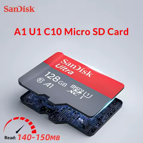 SanDisk MicroSD Card Ultra A1 C10 U1 Memory Card HD 32GB 64G 128G 256G 512G 1TB up to 140MB/s Micro 