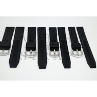 Watch Strap - Black Silicone Rubber Diver Strap 20mm