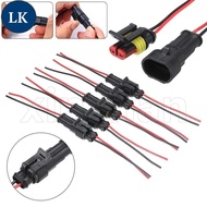 LK 2 Pcs/Set Automotive Sealed Waterproof Connector / Wire Connector with Cable for Motorcycle & Tru