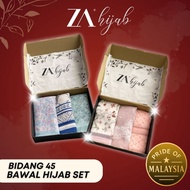 ZOE ARISAH TUDUNG BAWAL SET GIFT SET  [Free Gift Box] 2025 Printed Design Bidang 45 Square Hijab 3PC