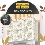 [4 PACKS] Hanging tissue , 4 layers, 1280 sheets, 145mm x 175mm Tisu